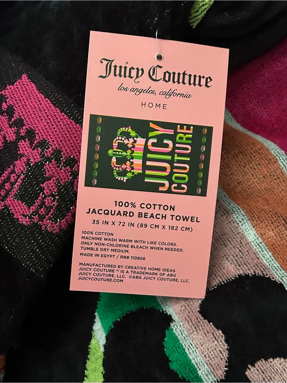 Juicy Couture Beach Towel NWT